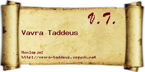 Vavra Taddeus névjegykártya